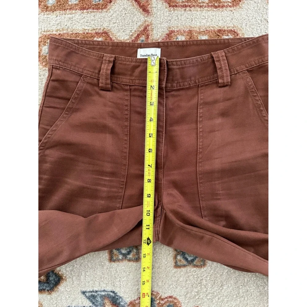 Aritzia Sunday Best Cognac Brown Cotton New Oscar Carpenter Utility Pants Size 4